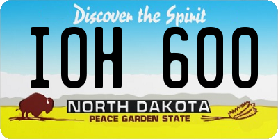 ND license plate IOH600