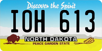 ND license plate IOH613