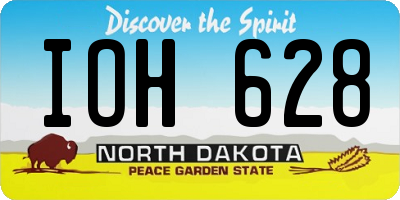 ND license plate IOH628