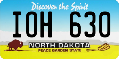 ND license plate IOH630