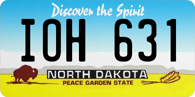 ND license plate IOH631