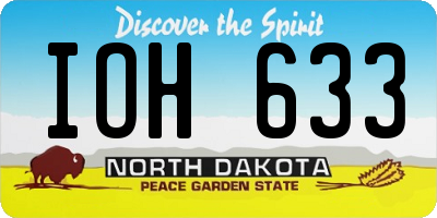 ND license plate IOH633
