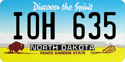 ND license plate IOH635
