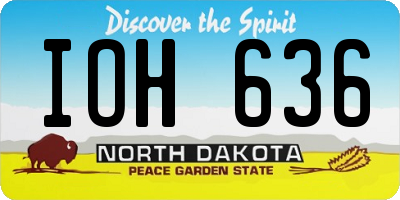 ND license plate IOH636