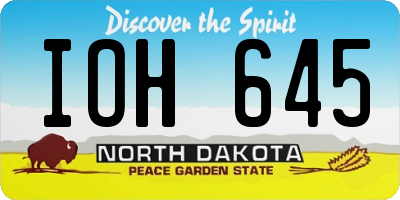 ND license plate IOH645