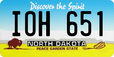 ND license plate IOH651
