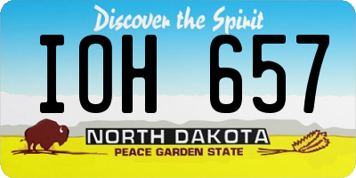 ND license plate IOH657