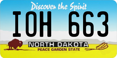 ND license plate IOH663