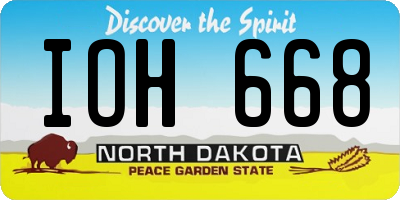 ND license plate IOH668