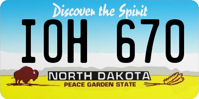 ND license plate IOH670