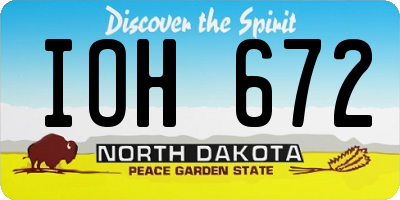 ND license plate IOH672