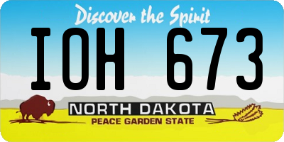 ND license plate IOH673