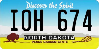 ND license plate IOH674