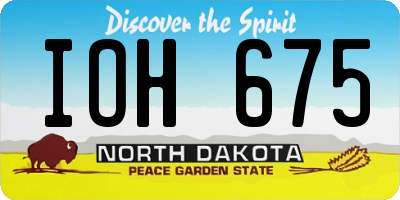 ND license plate IOH675