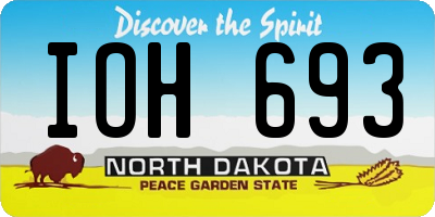 ND license plate IOH693