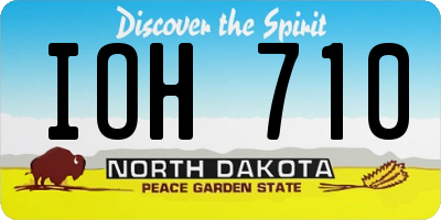 ND license plate IOH710