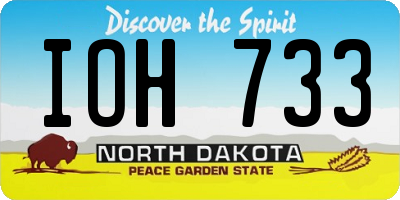 ND license plate IOH733