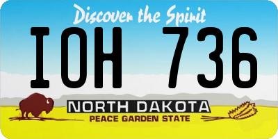 ND license plate IOH736