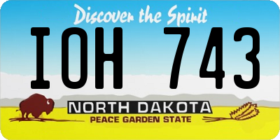 ND license plate IOH743