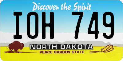 ND license plate IOH749