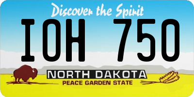 ND license plate IOH750