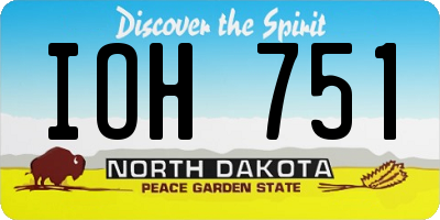 ND license plate IOH751