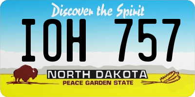 ND license plate IOH757