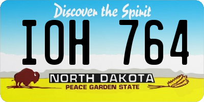 ND license plate IOH764