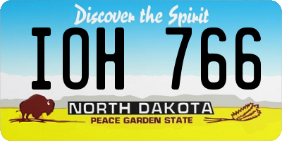 ND license plate IOH766
