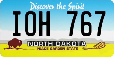 ND license plate IOH767