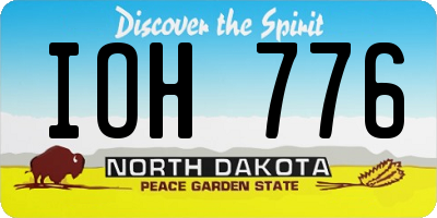 ND license plate IOH776
