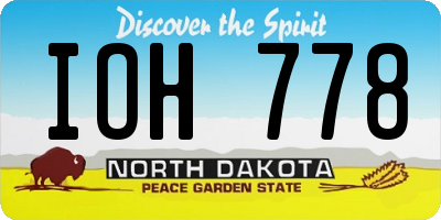ND license plate IOH778