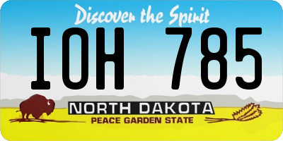 ND license plate IOH785