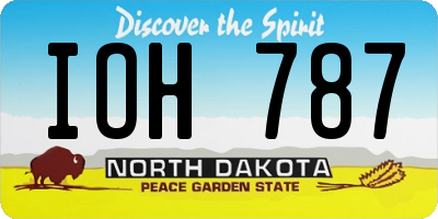 ND license plate IOH787