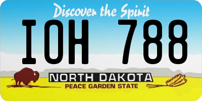 ND license plate IOH788
