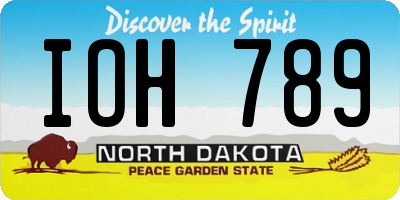 ND license plate IOH789