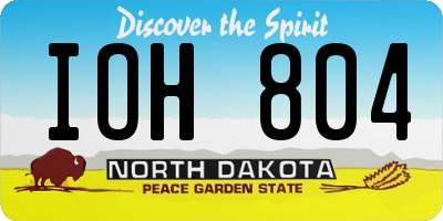 ND license plate IOH804