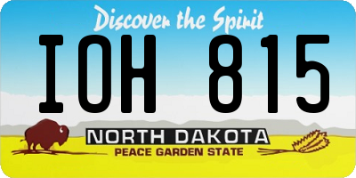 ND license plate IOH815