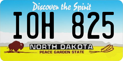 ND license plate IOH825
