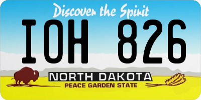 ND license plate IOH826
