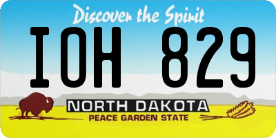ND license plate IOH829