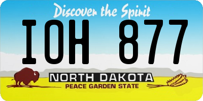 ND license plate IOH877