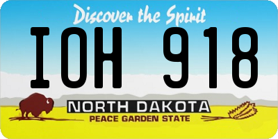 ND license plate IOH918