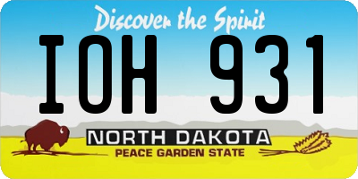 ND license plate IOH931