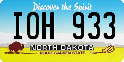 ND license plate IOH933