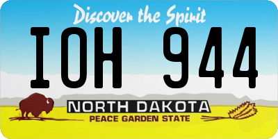 ND license plate IOH944