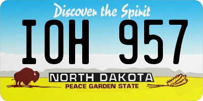 ND license plate IOH957