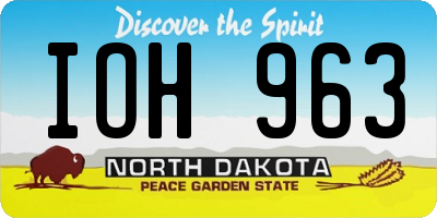 ND license plate IOH963