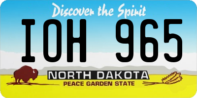 ND license plate IOH965