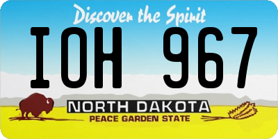 ND license plate IOH967